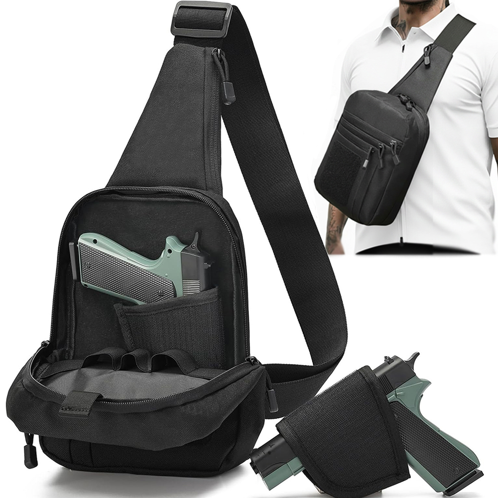 Tactical Pistol Gun Bag Concea - Edc Concealed Carry Sling Bag recension och pris